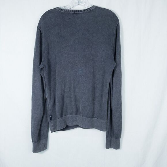 Armani Exchange Cotton Crew Neck Knit Pullover Sweater Mens Small Blue Gray - Picture 2 of 13